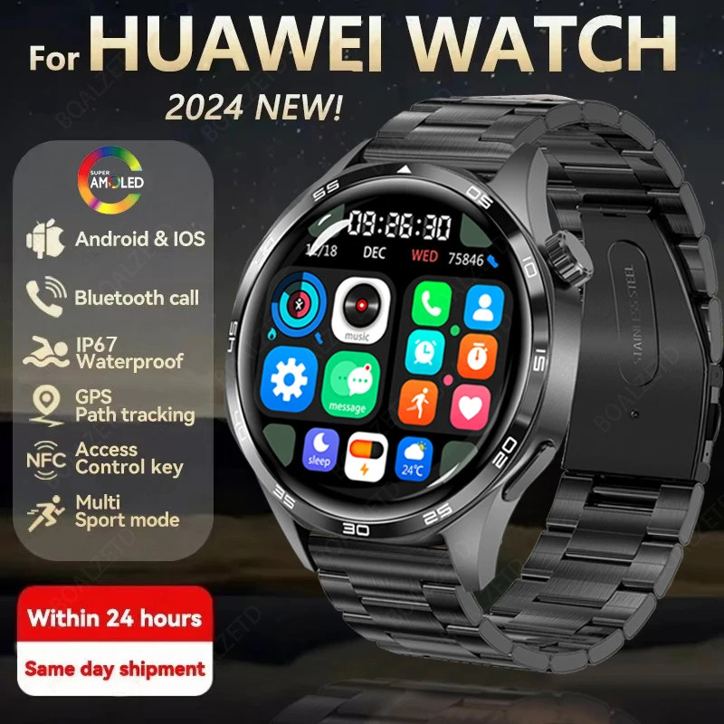 Nové pre Huawei GT 5 Smart Watch Men Sledujte 5 Pro Amoled HD Screen Bluetooth Call NFC Health Monitoring GPS Tracker SmartWatch Men