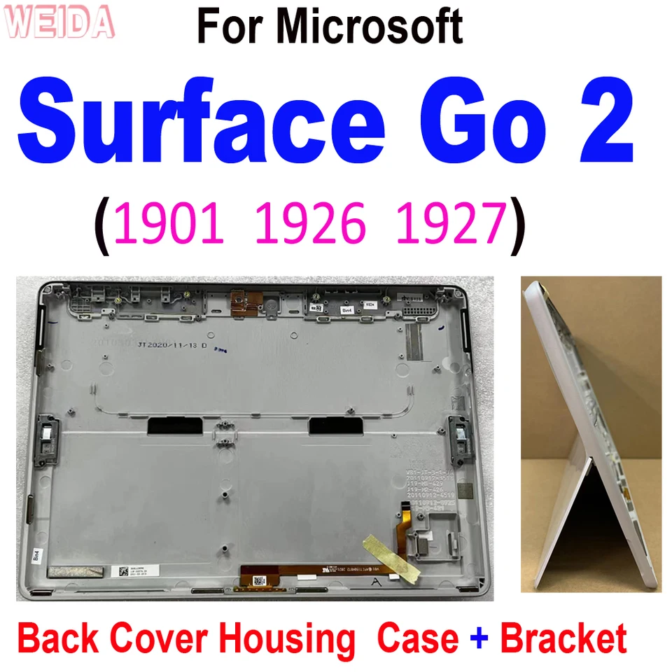 Nové puzdro na dvere pre bývanie pre Microsoft Surface Go 2 GO2 1901 1926 1927 Zadný kryt zadného krytu podvozku zadný puzdro s držiakom