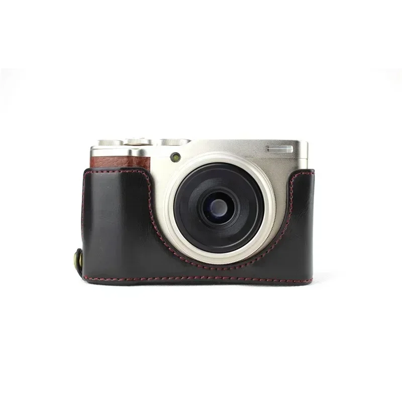 Nové puzdro na kožu s koženým fotoaparátom Half Body Cover pre Fujifilm XF10 Fuji X-F10 Otvorenie spodného puzdra Čierna hnedá káva