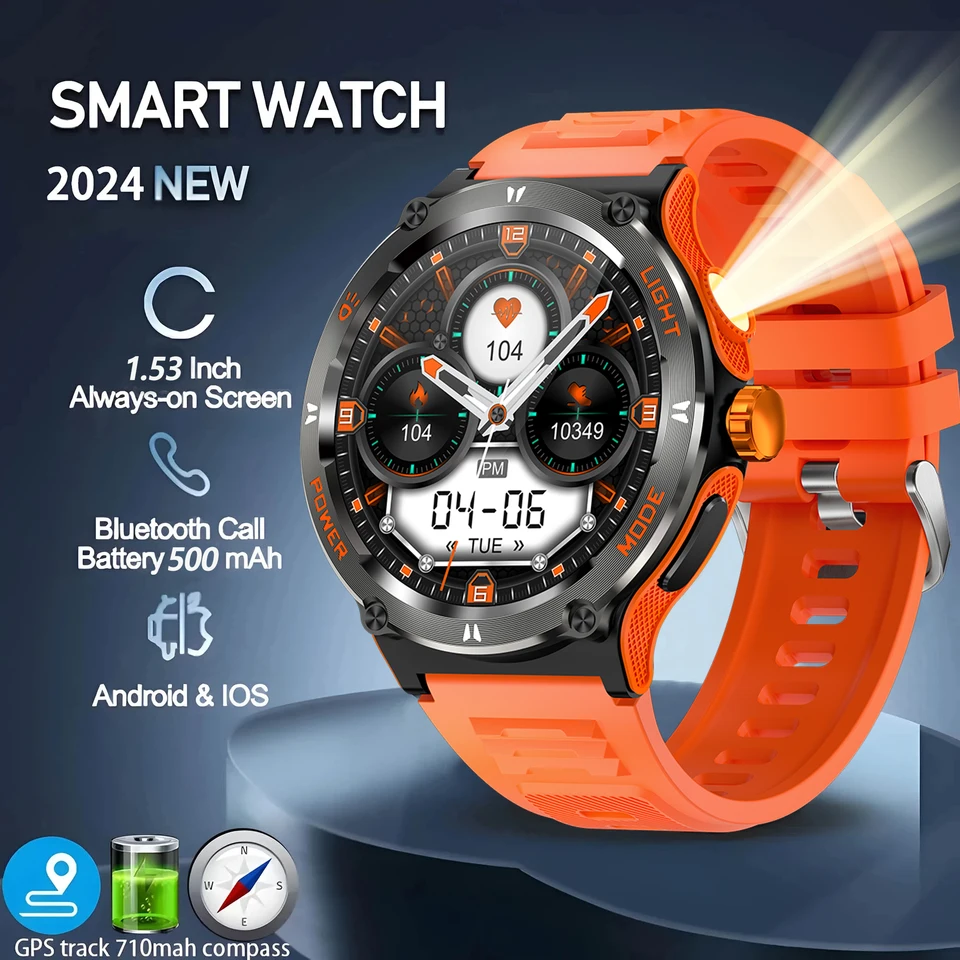Nové pánske 3ATM nepremokavé pôvodné dizajn Smartwatch Bluetooth Call 1,53 palca dotyk 500 mAh batérie pre Huawei Xiaomi