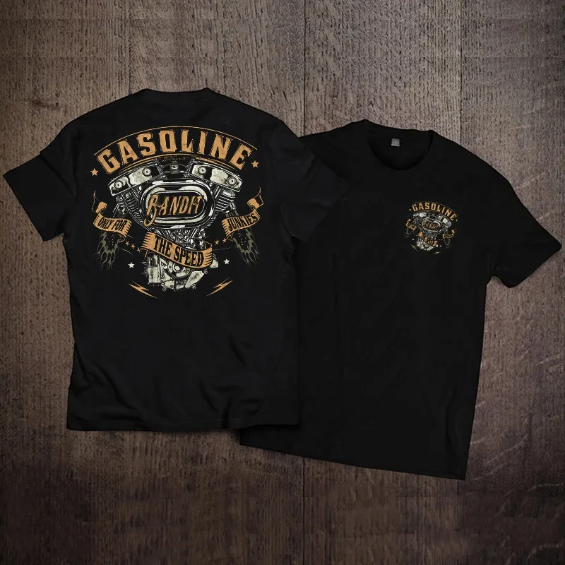 Nové pánske a dámske veľké rukávové bavlnené tričko Rock American Retro Harley Motocykl