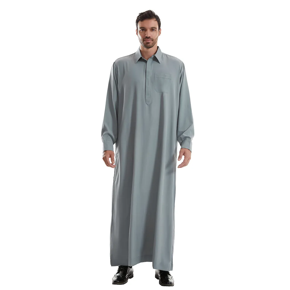 Nové ramadánske arabské moslimské muži oblečenie Abaya Dubai Turecko islam Saudská Arábia Modest kebaya rúž femme Musulmane kaftan oblečenie