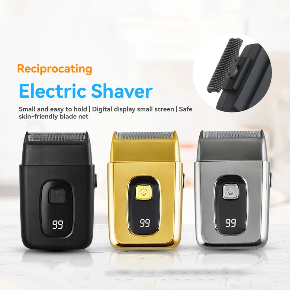 Nové recipročné mužské elektrické žiletky Mini prenosné Razor Razor Travel Nabíjanie s digitálnym otcom Razor Friend Birthday darček