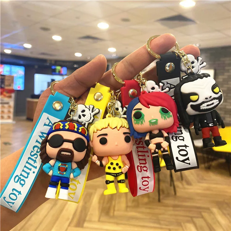 Nové roztomilé anime wrestling keychain auto kľúče hračky Hračky Kľúčenky Klávesnice Men Ženy prívesok priatelia Bag Keyring Creative