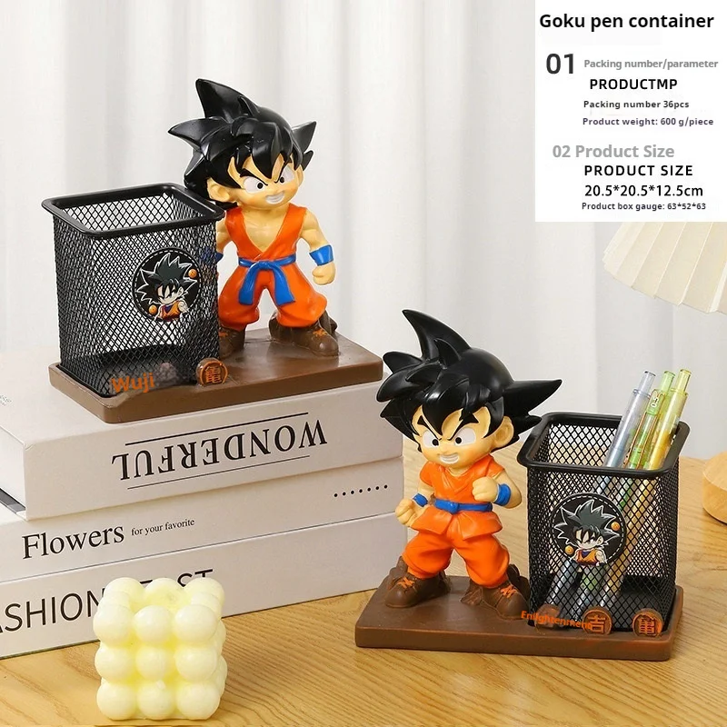 Nové roztomilé kreatívne pero Container Anime Dragon Ball SAIYAN GOKU KIDE DISTOVÉ RÁDY ORAMENTY ORAMENTY Makeup Pen Stavery Storage trubice