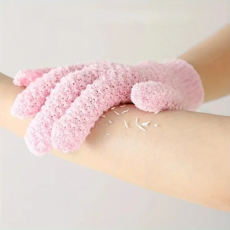 Nové rukavice s rozlohou 1pair exfoliačných kúpeľných rukavíc pre sprchu päť prstových sprchovacích rukavíc Body praskne rukavice pokožky hlboké čistenie odumretej kožnej kefy