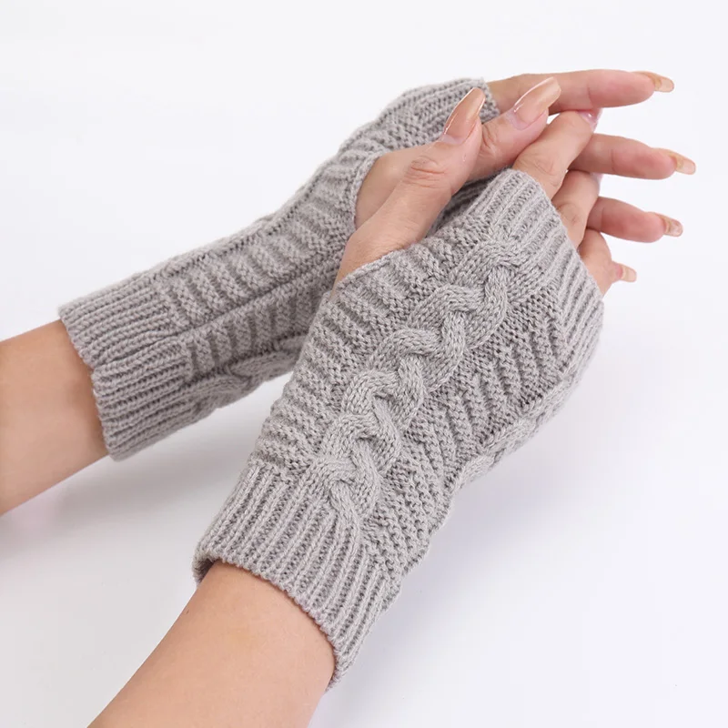 Nové rukavice z prstov Ženy Zimné teplé vlnené pletacie rameno Krátke teplé rukavice rukaly handschoenen unisex guantes