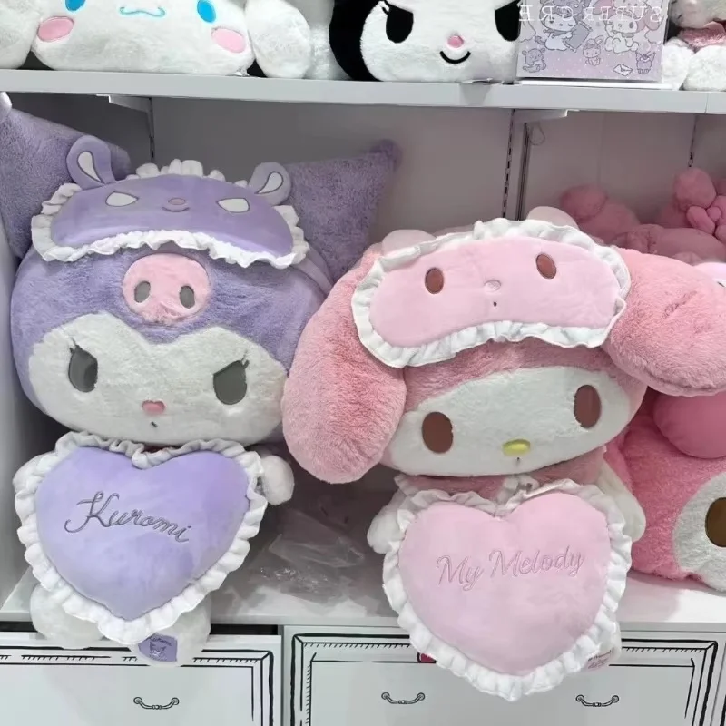 Nové Sanrio Plushies Toys 25-60 cm Eyepatch Kuromi My Melody Objímanie srdca plyšové hračky Kawaii Girl Girds Darče