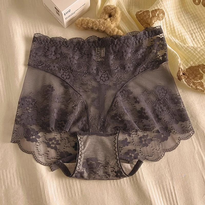 Nové sexy malé dievčatá priedušné trojuholníkové šortky čipky Lady Ladies Pure Cotton Antibakteriálny rozkrok vysoký pás brucha