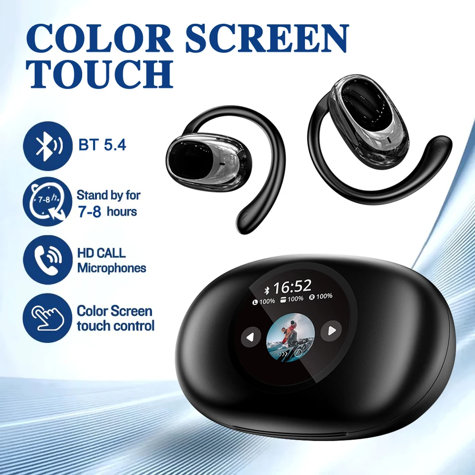 Nové slúchadlá s plnou dotykovou obrazovkou ANC YX39 Bluetooth 5.4 Záväzok hluku slúchadlá hifi bez bezdrôtových uší uši s mikrofónom s mikrofónom