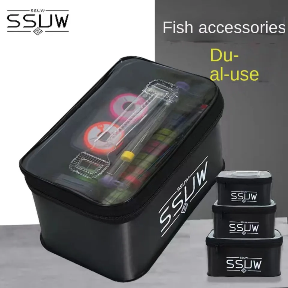 Nové SML Eva Live Fish Bucket Prenášanie rukoväte priedušnej zrútenej vonkajšej vodnej nádrže prenosný priehyb rybárskych vedier kemping