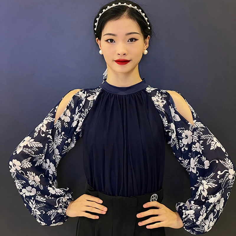 Nové tanečné tanečné topánky Ženy rozprávkové kvetinové bodyit dospelé latinské tanečné oblečenie Rumba Performance Clothing Club Dancewear DNV19179