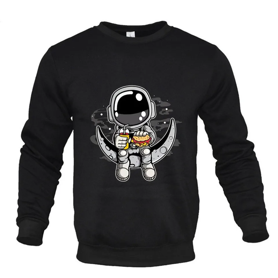 Nové trendy pánske kruhové krvávky na jeseň Zimná zimná zimná vonkajšia samec roztomilý astronaut tlačiť mikiny módne módne pulóver