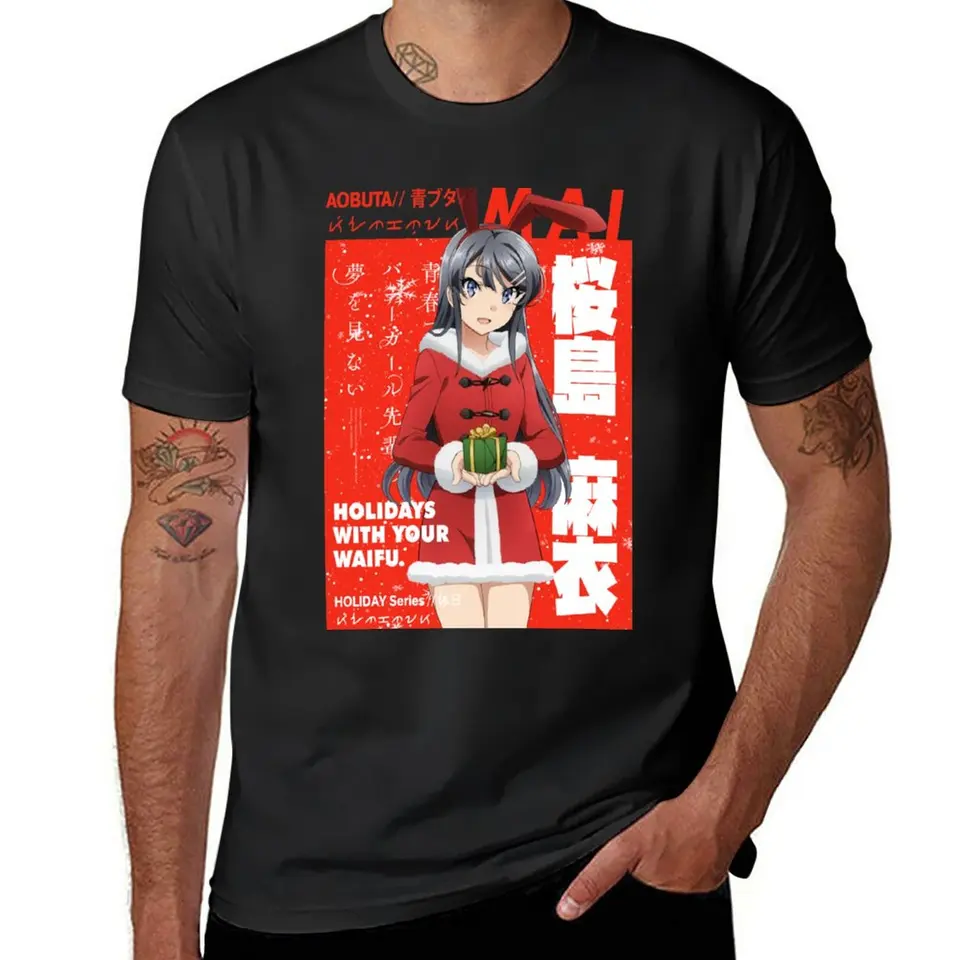Nové tričko Waifu mai sakurajima roztomilé topy grafické tričko Vinobranie oblečenie krátke rukávy veľké a vysoké tričká pre mužov