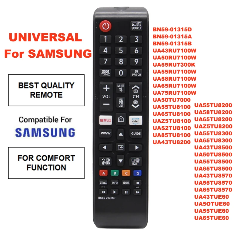 Nové univerzálne diaľkové ovládanie BN59-01315D pre všetky Samsung LCD LED HDTV 3D SMART TVS Netflix