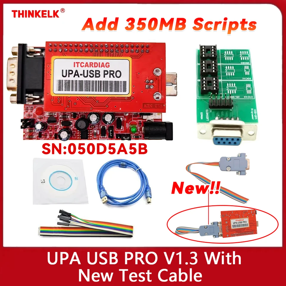NOVÉ UPA USB V1.3 SN: 050D5A5B ECU Chip Tunning Tools s 350MB úplných skriptov UPA USB PRO UPA-USB programátor Full EEPROM Adapters
