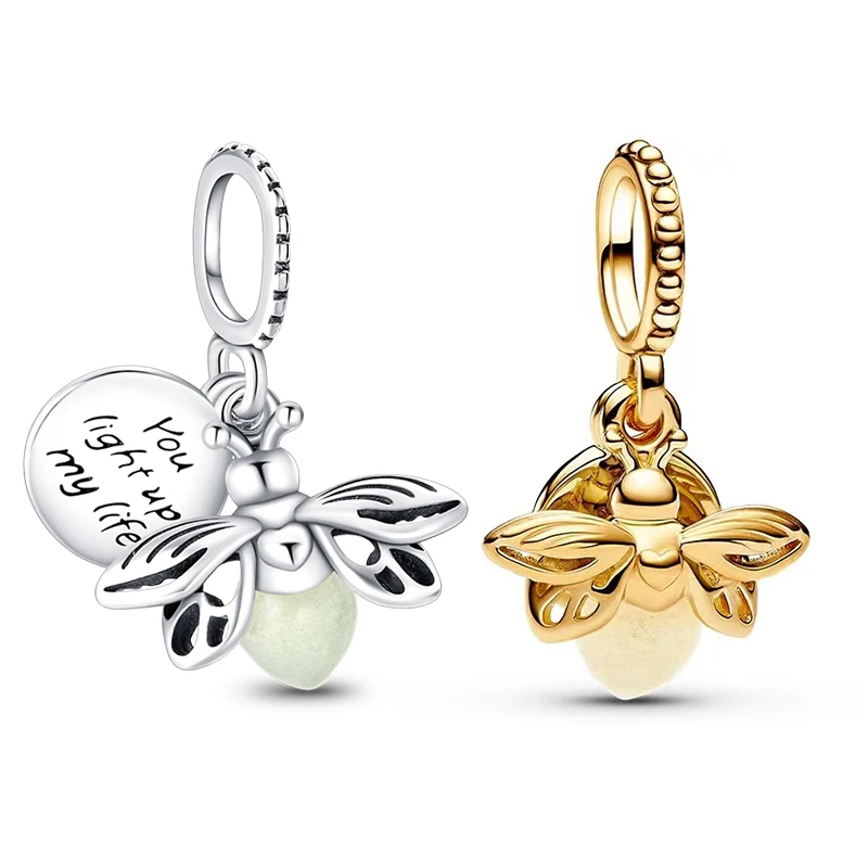 Nové v Gold Glow In The Dark Firefly 925 Sterling Silver Charms sa hodí