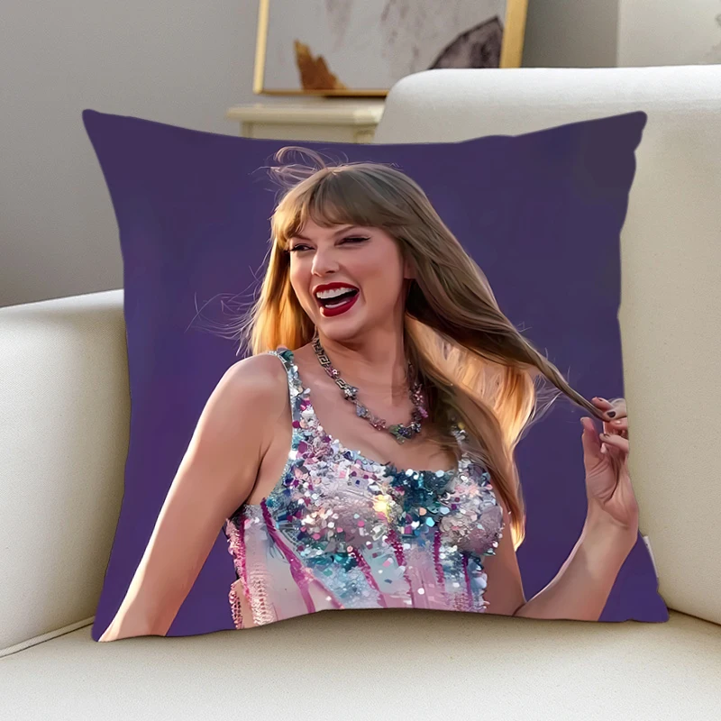 Nové vankúšové sklzy Taylor Swift vankúš zakrývajú obliečku Pohodlný vankúš. Pre pohovku domov vysokokvalitné vankúšové prípady Vlastný darček