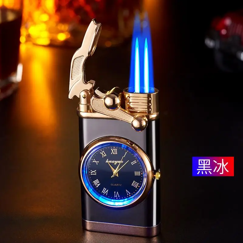 Nové veterné zapaľovacie náramky Watch Watch Cigar Lighter Outdoors Outdoors Jet Double Fire Tubtes Gadgets for Men