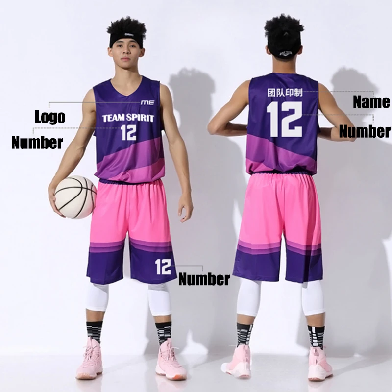 Nové vlastné tlačové mužov Kids basketbalové dresy súpravy XS-7XL Prispôsobené mládežnícke vysoké školy basketbalové tréningové uniforma