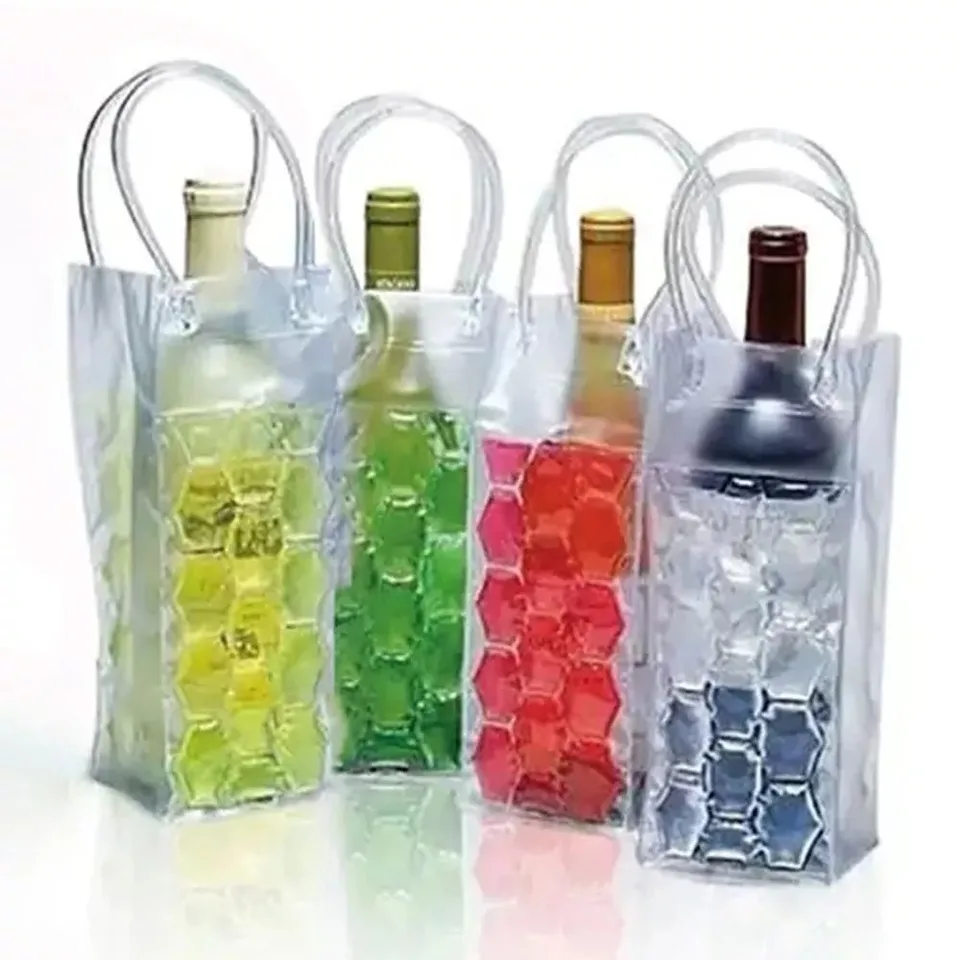 Nové vonkajšie pivo ľadové tote taška Praktické PVC Izolované červené víno prenosné darčekové tašky Fľaša na fľašu vrecko na mrazničku