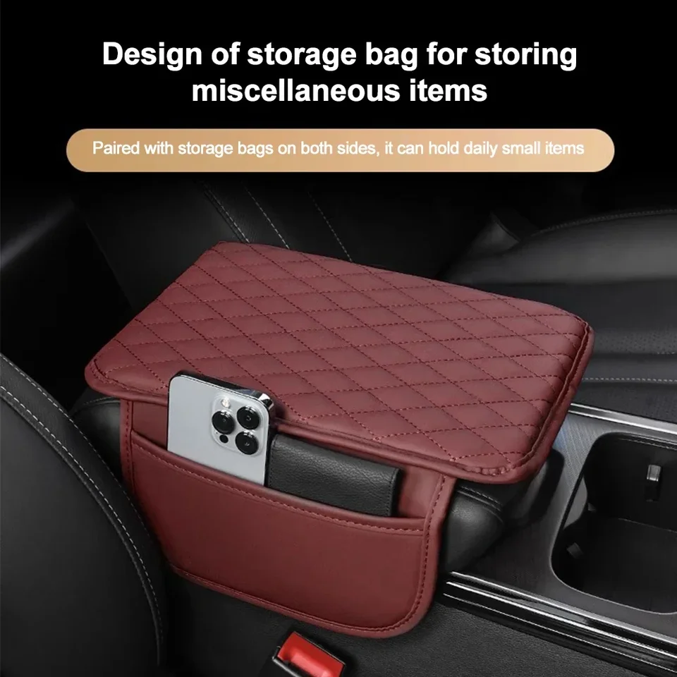 Nové vozidlo Interiérové ​​príslušenstvo Krabica lakťovej skrinky Zvýšte výšku podložky Storage Bag Center Cover Cover s bočným úložným vreckom
