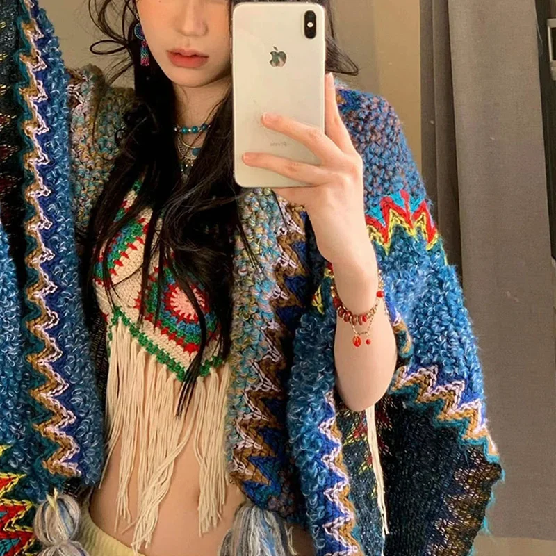 Nové voľné skokanské jumperové šatky Spring Spojenie piloveru nepravidelný ponchos elegantný plášťový plášť Lady Sweater Jeseň zimné vrcholy