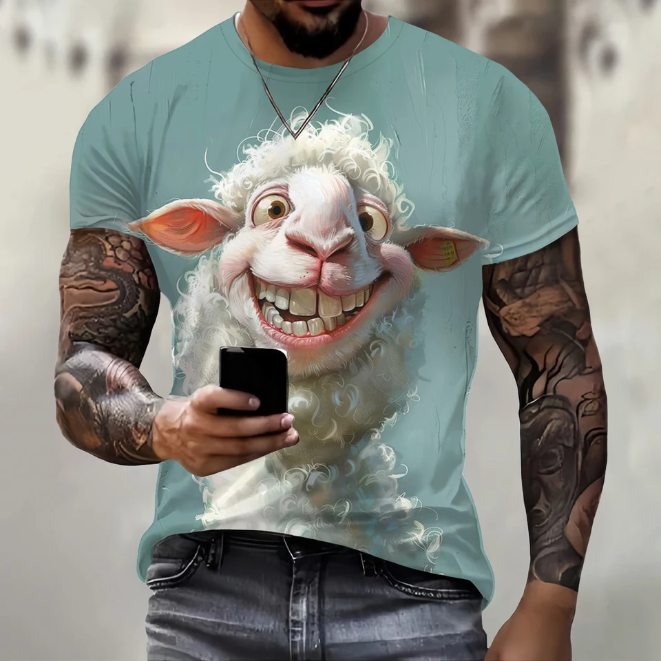 Nové vtipné ovce 3d tlačené tričká Pánske ženy O-krk na krátky rukáv Tričko s nadmerne veľkým hip hopom hopy harajuku y2k tops detské oblečenie