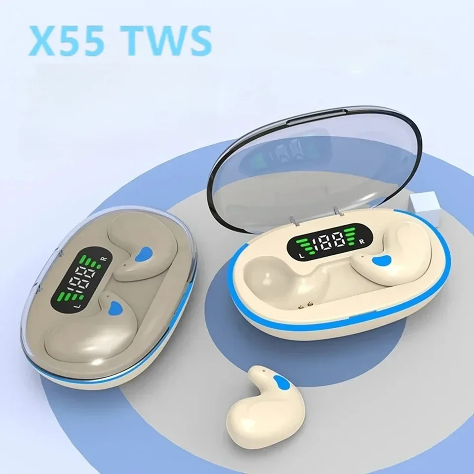NOVÉ X55 TWS Wireless Bluetooth Earbuds Headset Headset Nepremokavé slúchadlá Mini slúchadlá Tws stereofónne slúchadlá pre telefón Xiaomi iPhone
