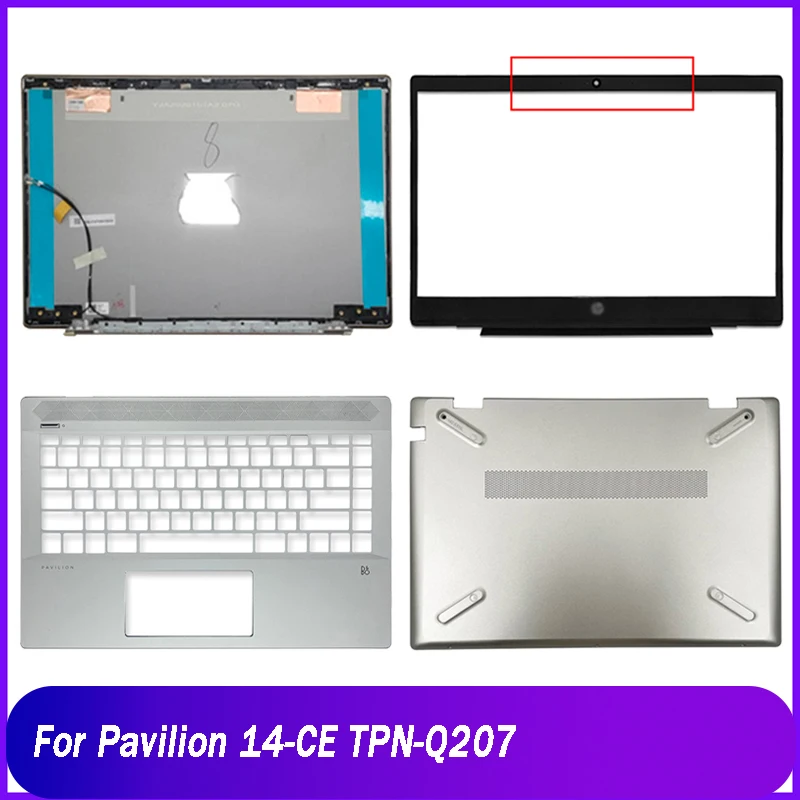 Nové zadné veko pre pavilón HP 14-CE TPN-Q207 NAPOHOP LAPTOP LCD Zadný kryt predného zaisťovacieho závesu Palmrest Horná spodná spodná bielizeň
