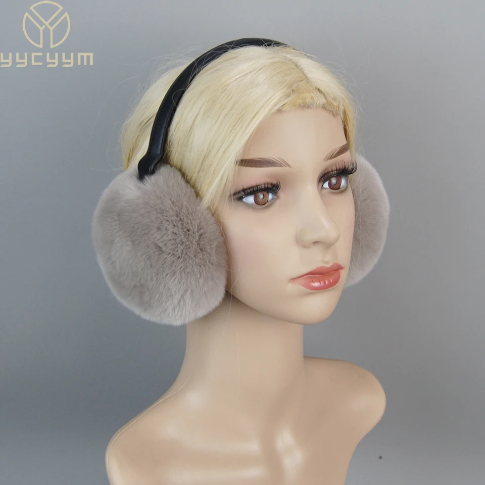 Nové zimné originálne rex králiky kožušinové ušné uši dámy Warm Real Rex Rabbit Fur Plyš na uši
