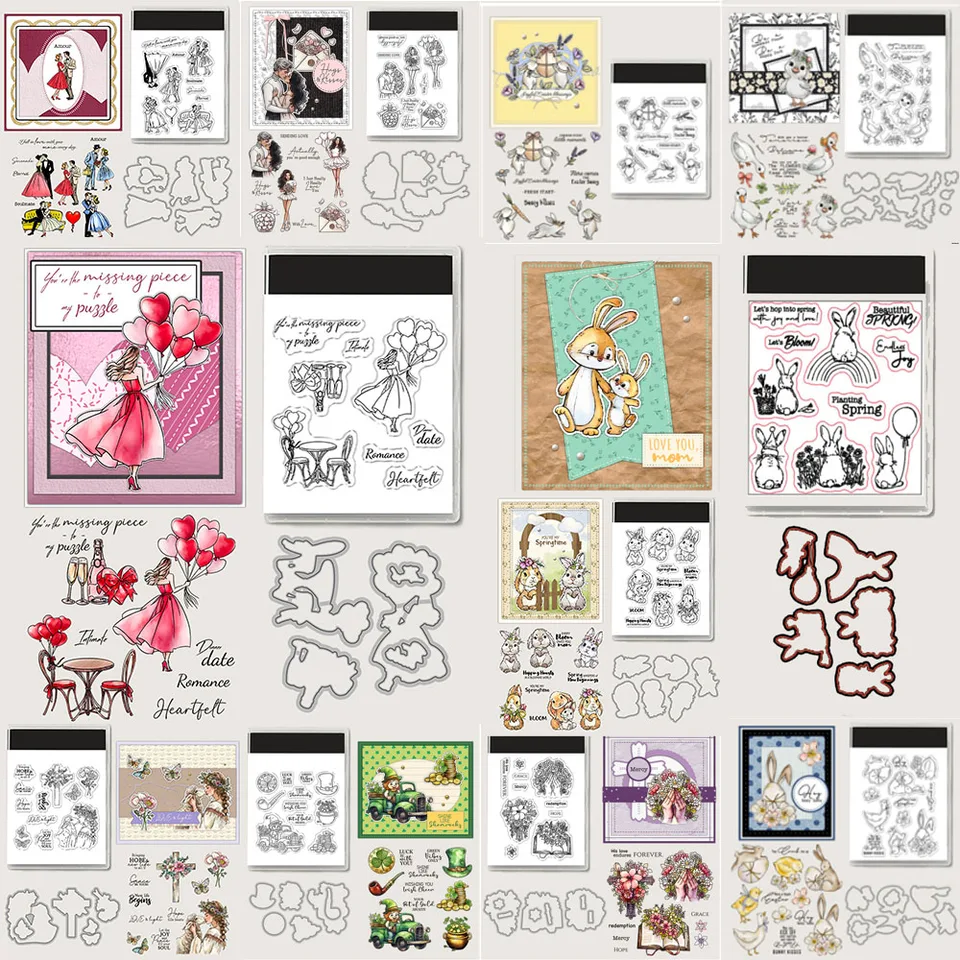 Nové známky Love Clear a Cutting Dies for Scrapbooking Valentine Day Denník Dekorácie remeselnícke veľkonočné série pečiatky remeselníkov