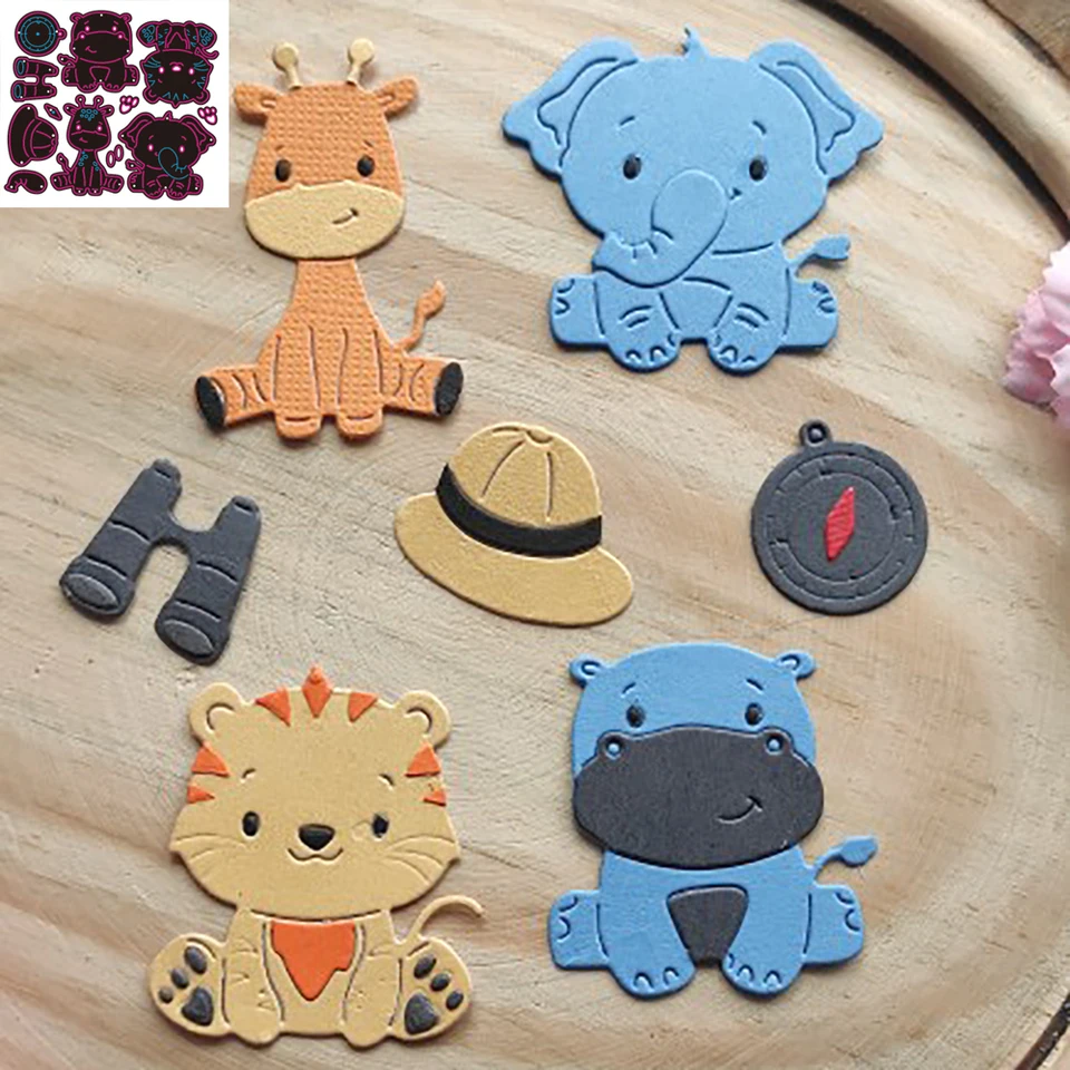 Nové zviera, ovce, mačka, pes, slon kov Cutting Die Scrapbook pre fotoalbum papier DIY Darčeková karta Dekorácie vyzdobené kocky