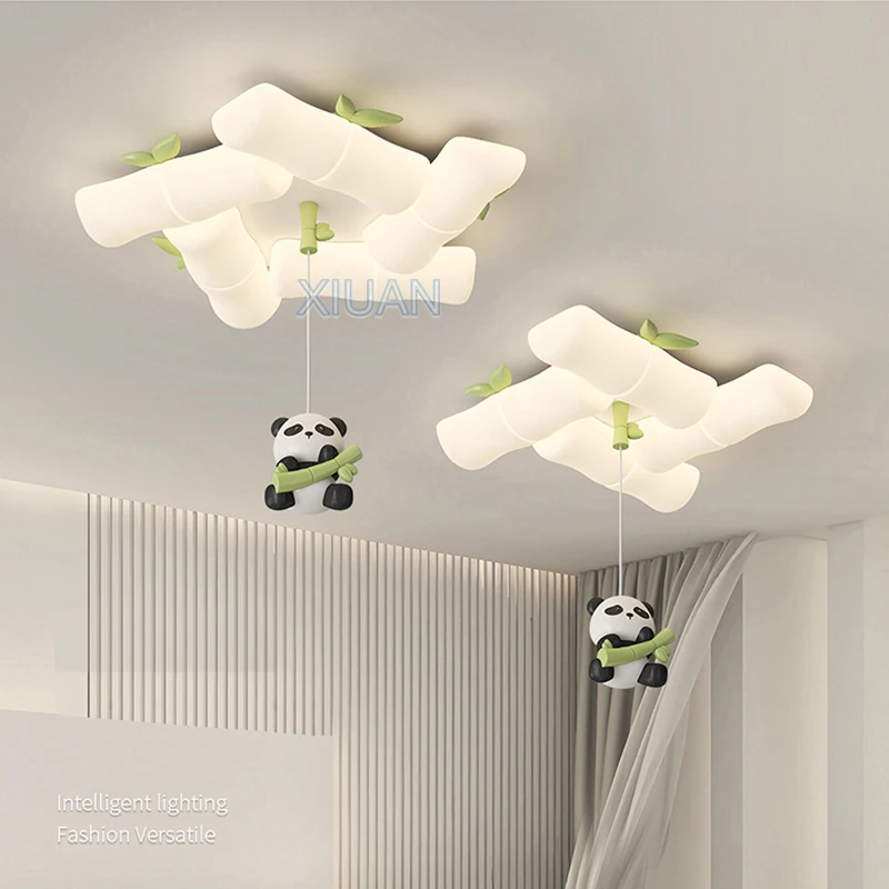 Nové čínske stropné lampy Panda Bambus Sväty