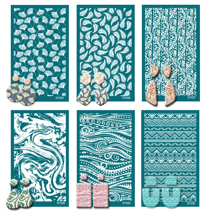Nové šablóny s hodvábnou obrazovkou pre polymérne hlinené opakovane použiteľné Silkscreen Print Kit