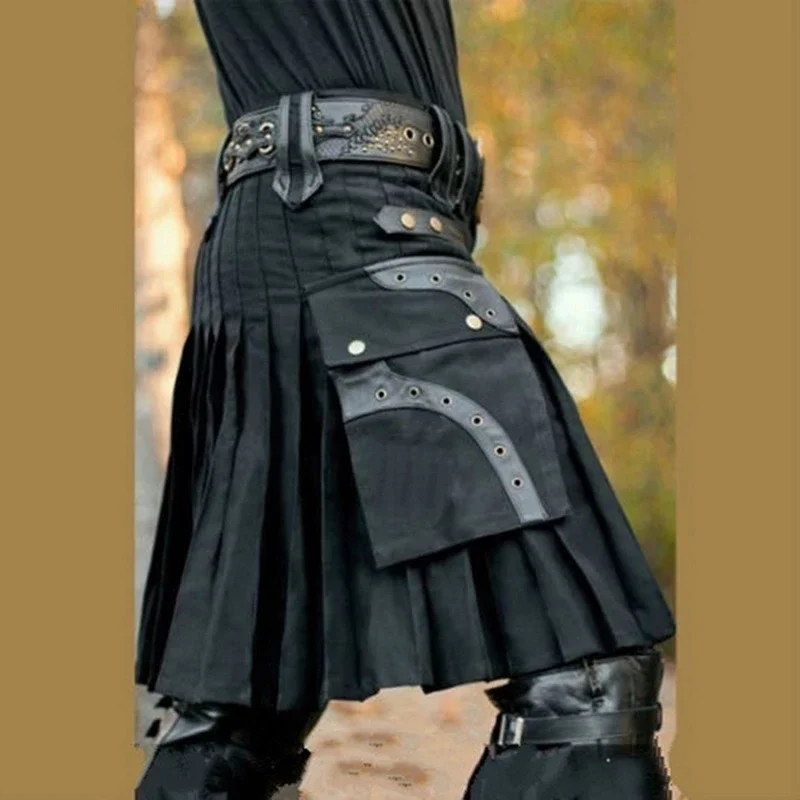 Nové škótske pánske kilty tradičná sukňa kovová klasická retro tradičná osobnosť Kilts Check Pattern Men sukne MS31816