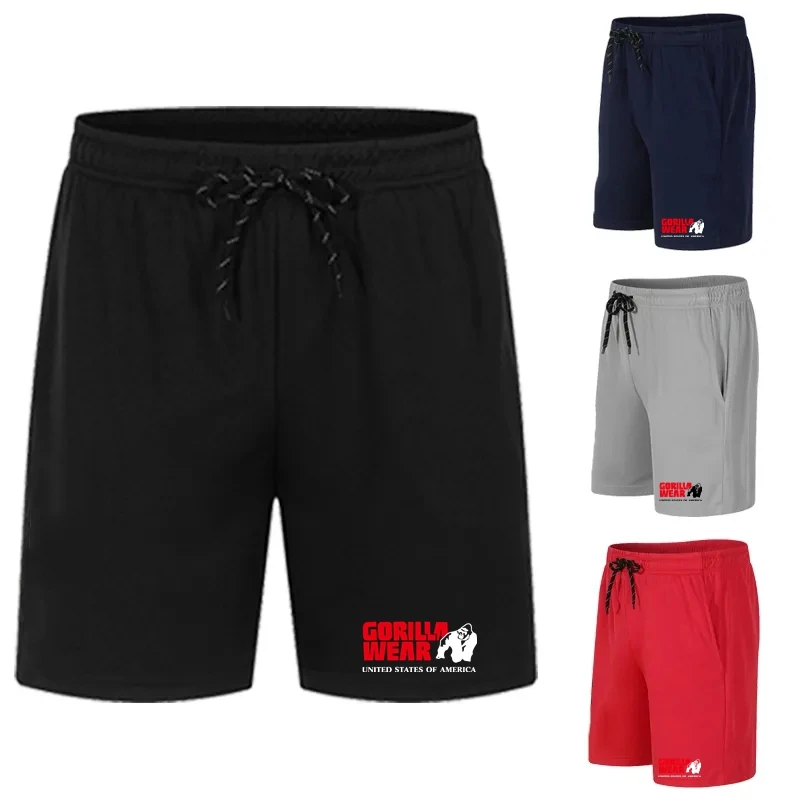 Nové šortky pre mužov Fitness kulturista muža letné telocvične tréning Pánske pletivo rýchle suché športové nohavice Gorilla Sportswear
