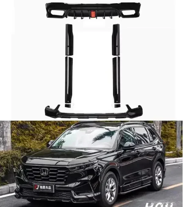 Nové！ pre Honda CRV CR-V 2023 2024+ ABS farba Čierny rytierový nárazník predný pery Zadný kmeň kmeňa difúzora Side Sukňa DJ Celote