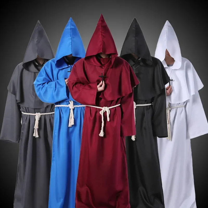 Noví Halloween muži Stredoveké mních Rúž mních kostýmy čarodejnícke kostýmy kňaz kostýmy Cosplay