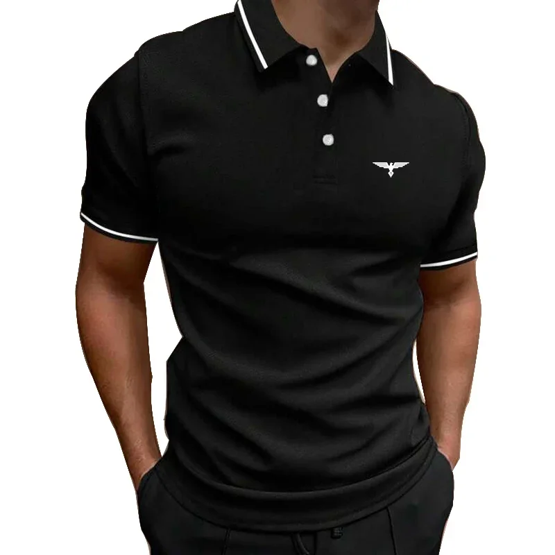Noví muži Príležitostná čistá farba s krátkym rukávom Gompost Poliet Summer Men Slim Fit Fit Golf Polo košeľa 100% polyester rýchle sušenie póla