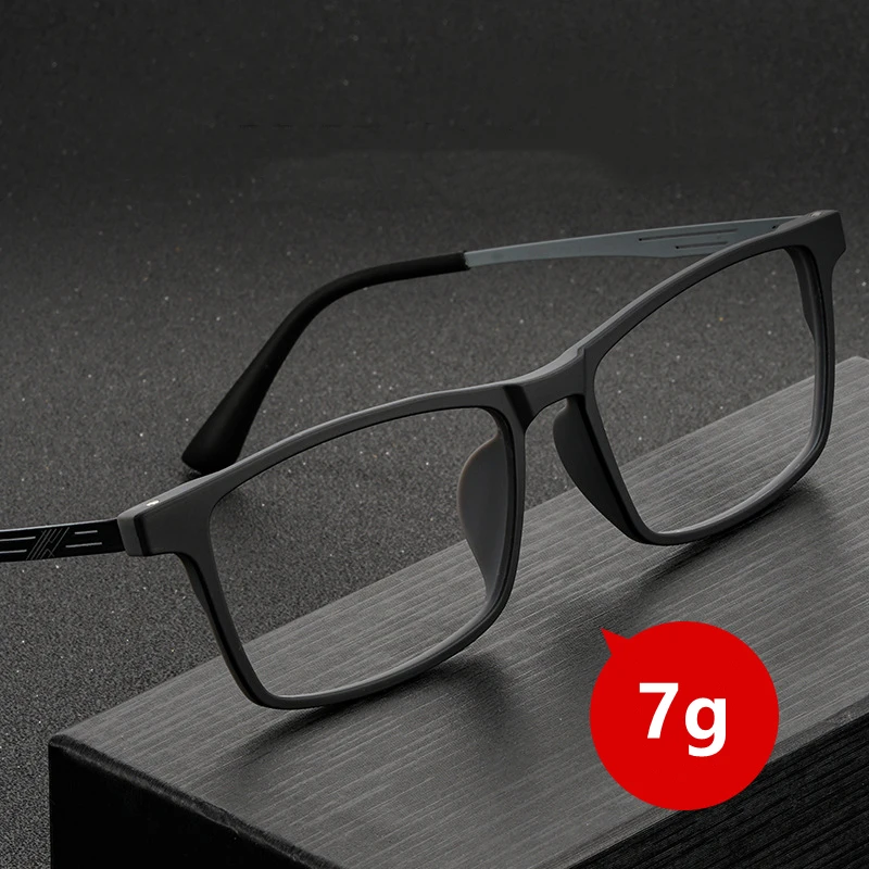 Noví muži ultralight Pure Titanium Square Eye -Glasses Full Frame Mlastia astigmatizmus Optický Rám Optické pohodlné okuliare