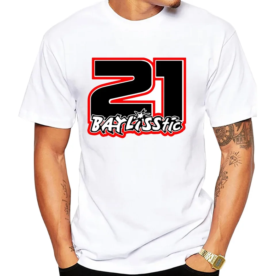 Noví unisexoví muži s krátkym rukávom Baylisstic 21 GP Riding Tričko Hip Hop Sport Boy Casual White Tops