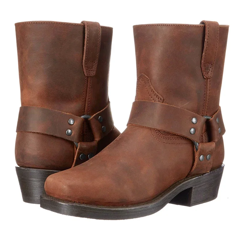 Noví vonku muži Western topánky Vintage kovbojské topánky Muž ľahké pohodlie rytierskymi topánkami Jeseň zimné topánky veľké veľkosti 48