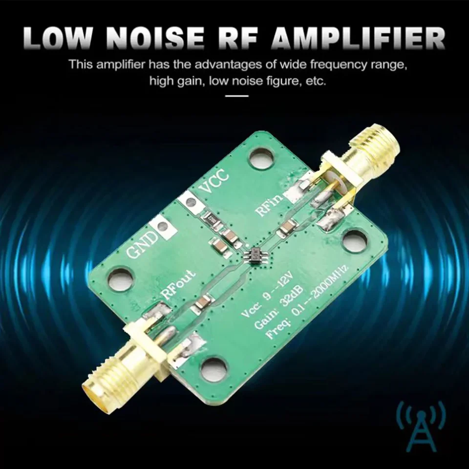 Nový 0,1-2000MHz 32DB Zisk Širokopásmové nízkofrekvenčné vysokofrekvenčné LNA RF zosilňovač pre FM HF VHF/UHF