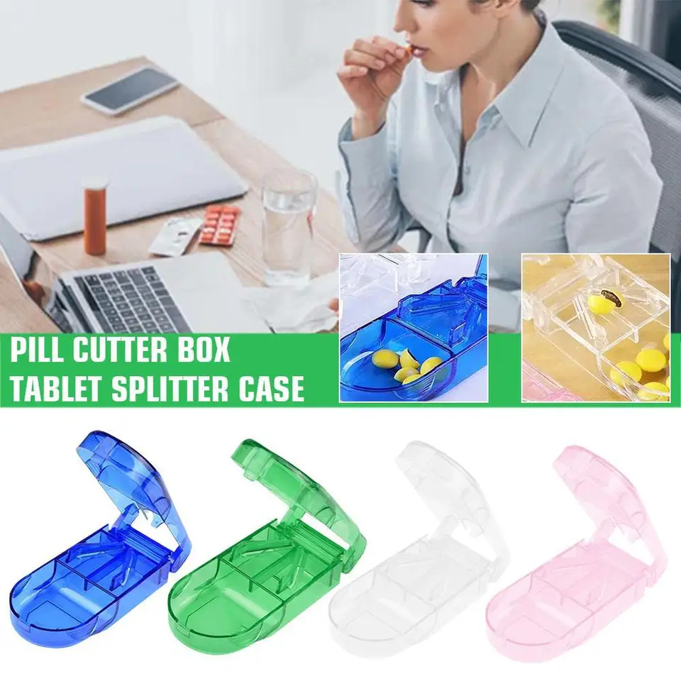 NOVÝ 1 PC liek tableta Tablet Breaking Table Pill Delider Storage Box Splitter Drug Tablet Cutter Vysoko kvalitná skladovacia plocha starostlivosť