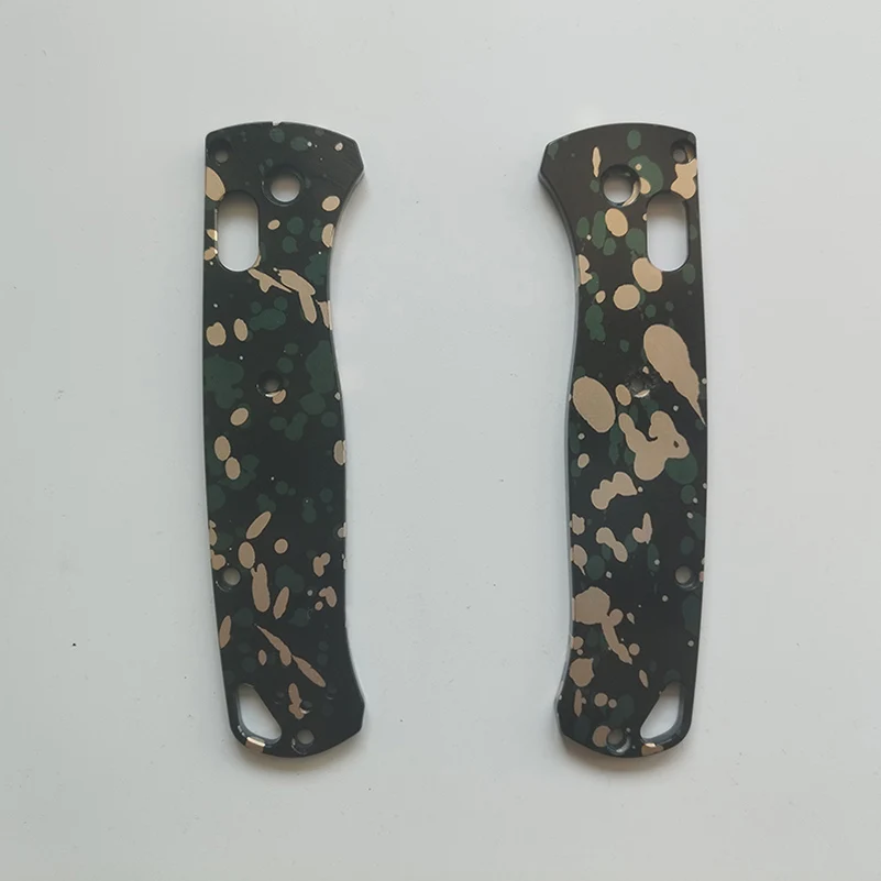 Nový 1 Piar Woodland Pattern CNC nôž noža Woodland Rucks Patches Scales for BenchMade Bugout 535 nože uchopiť DIY Príslušenstvo