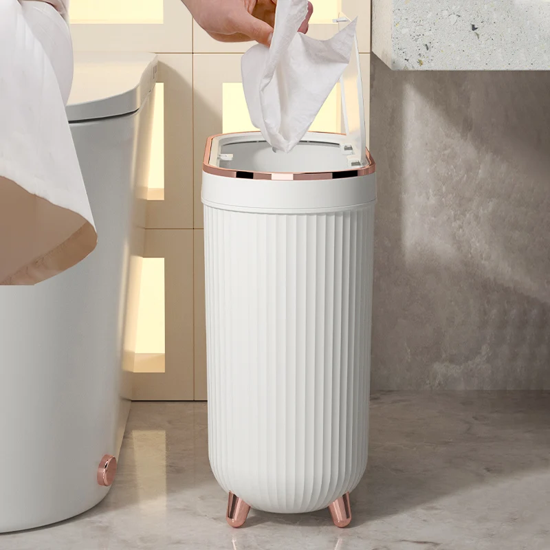 Nový 12L luxusný tlačový kôš s nohou pre kúpeľňu pre kuchynské odpadky WC APOROPLE ZLATNÝ ZLATÝ TRASH S OBCHODNÝM