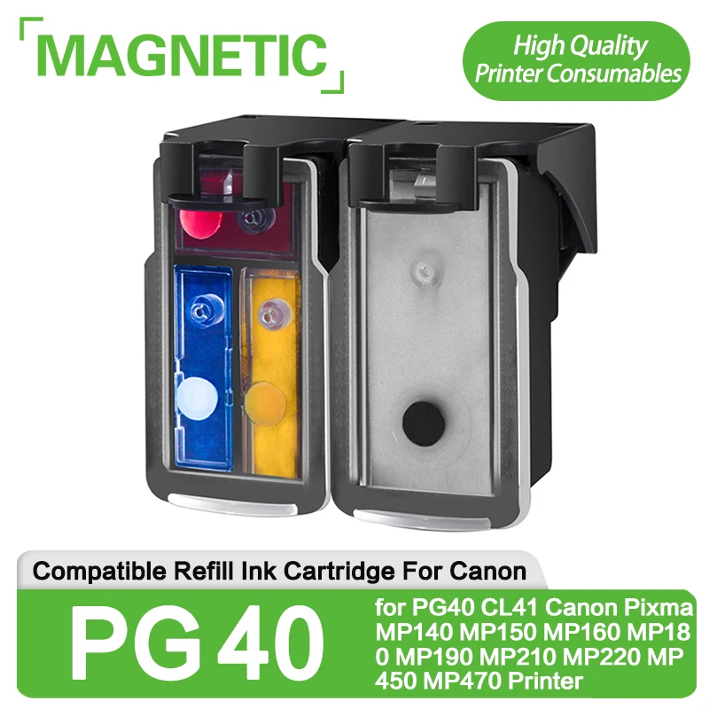 Nový 1set kompatibilný doplňovaný atramentový kazeta pre PG40 CL41 Canon Pixma MP140 MP150 MP160 MP180 MP190 MP210 MP220 MP450 MP470 Printer