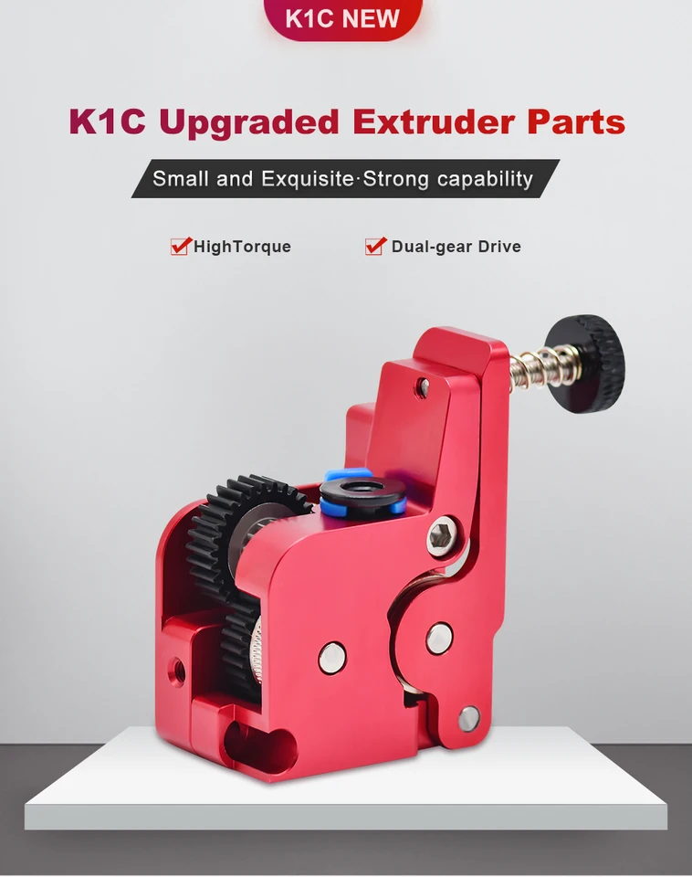NOVÝ 2.0 Všetky kovové extrudéry FIT K1C K1 K1 Max Not Motor Excuster Machine Kit Dual Gears Drive Fit K1C K1 Max