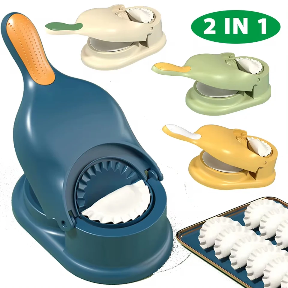 NOVÝ 2 v 1 knedringový výrobca manuála Maker Press Dumpling Pin Dough Pressser Dumpling Pressser Kuchynský gadget knedlové obalky výrobcu